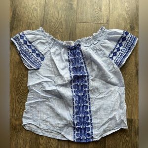 Christophe Sauvat Blue Embroidered Top - Women’s Size Small